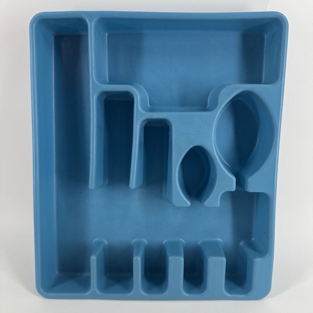 Vintage Rubbermaid Silverware/Flatware/Utensil Holder Tray 2920 TURQUOISE BLUE